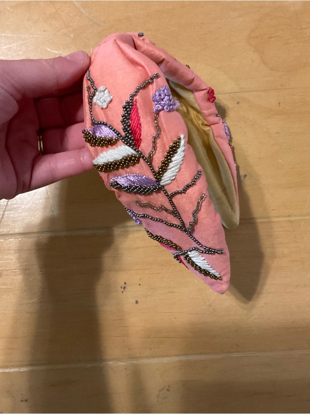 Amazon Pink Embroidered Beaded Padded Headband